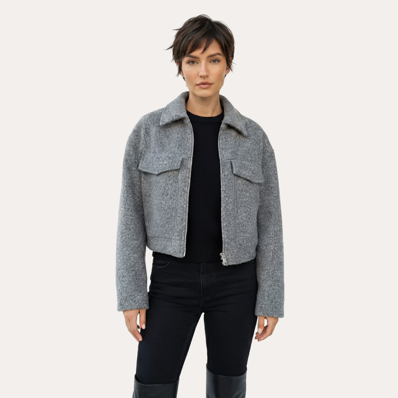 Elara's Textured Jacket