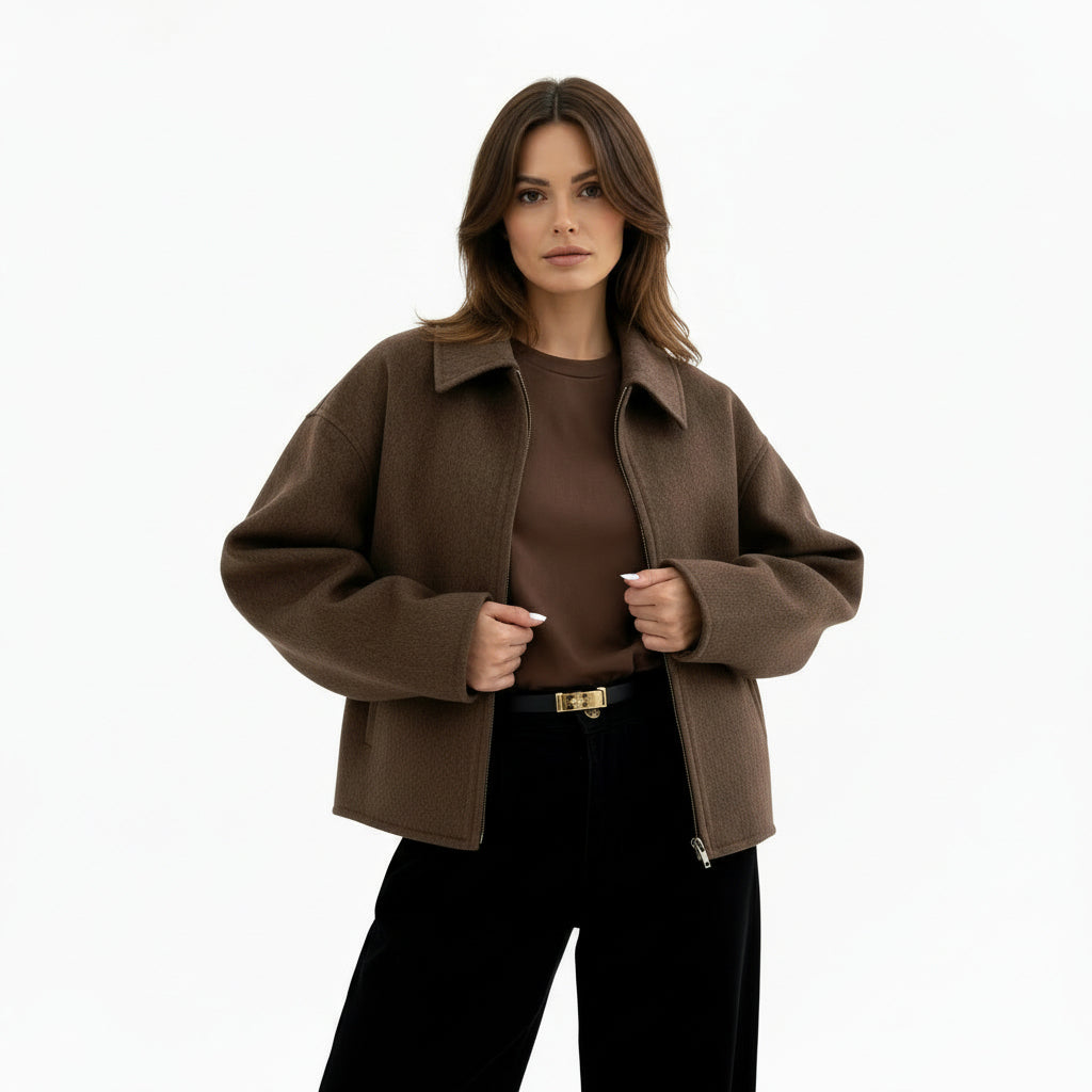 Elara's Brown Boucle Jacket