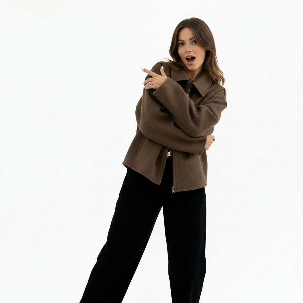 Elara's Brown Boucle Jacket