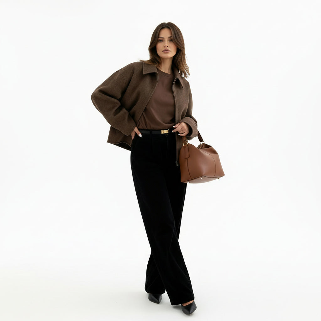 Elara's Brown Boucle Jacket
