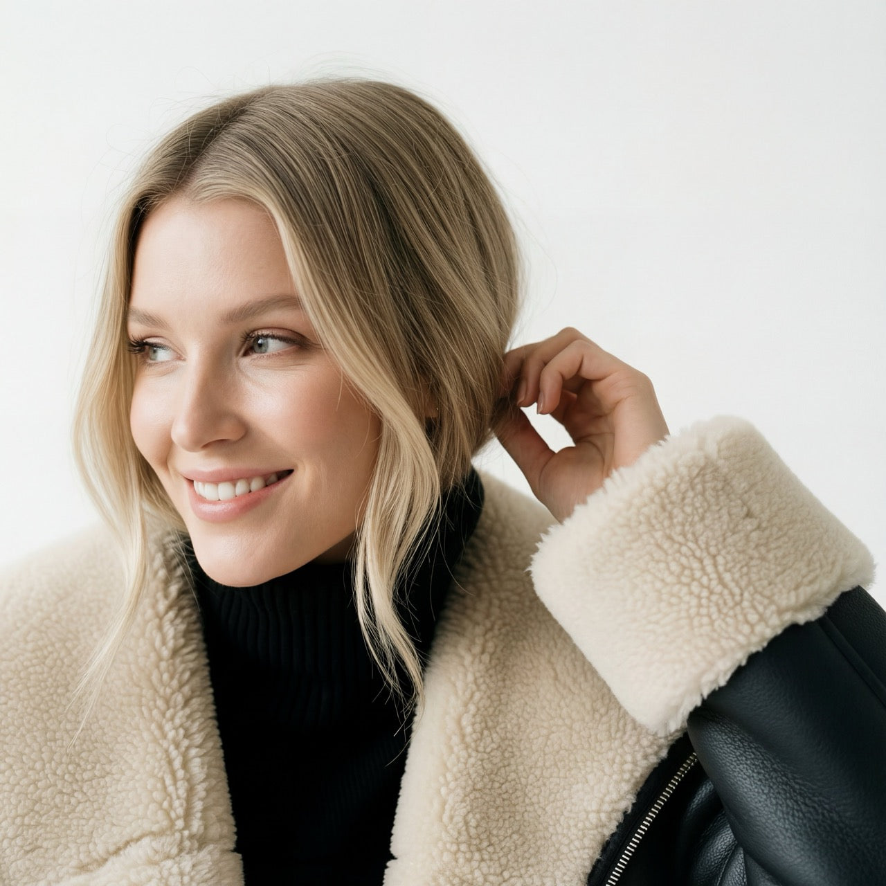 Eleanor's Oversized Shearling Jacket