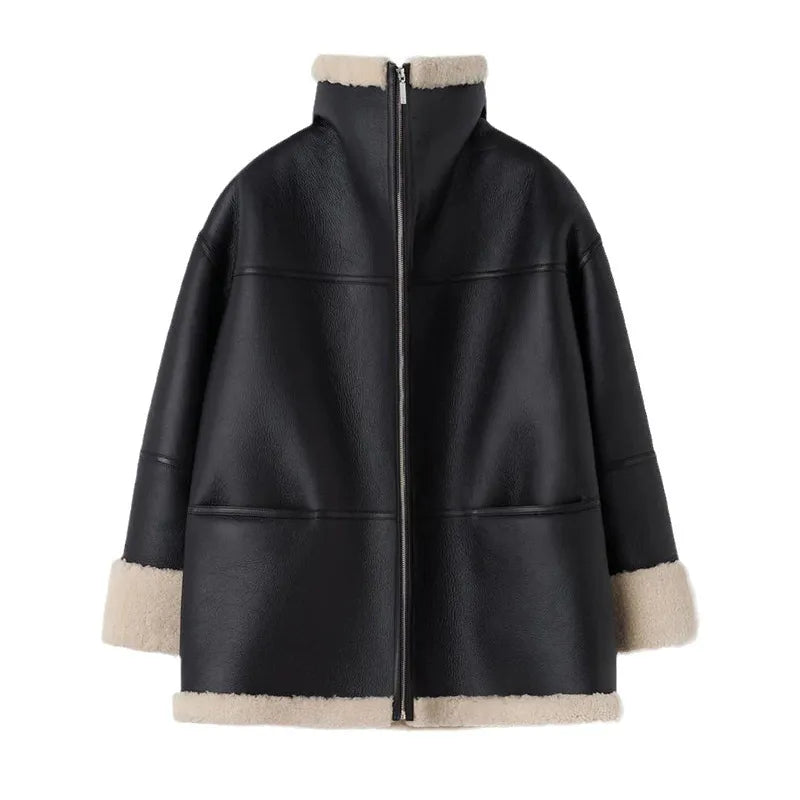 Eleanor's Oversized Shearling Jacket