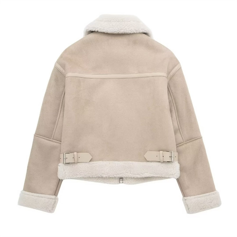Amelia's Shearling Jacket in Suede